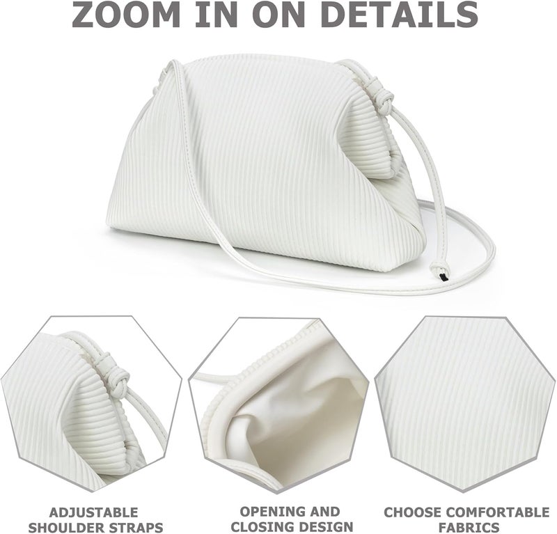 KingTo Store Clutch Purses for Women, Soft Cloud Bag Fashion Dumpling with Ruched Pouch Handbag for Crossbody Shoulder - Image 4